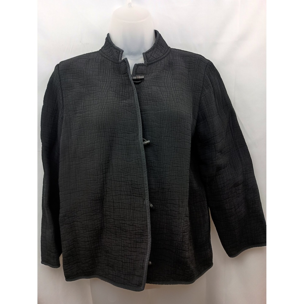 Eileen fisher petite S black silk blend cardigan jacket work office business